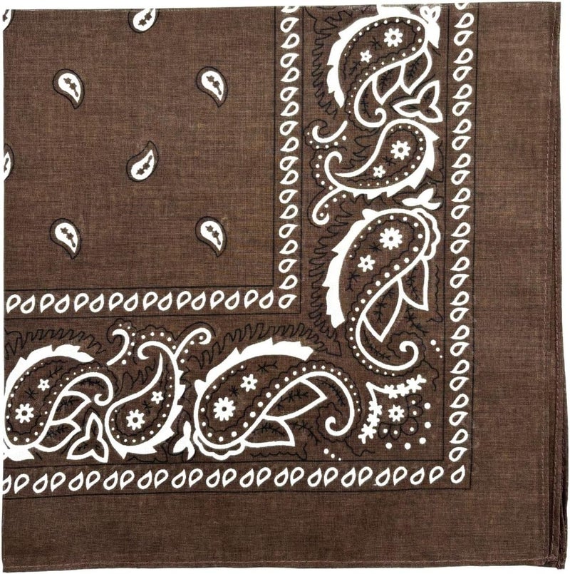 MD Style 100% Cotton Bandana for Men & Women 22" x 22" Paisley Pattern Handkerchief Headband Scarf - Image 1